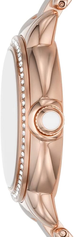 Emporio Armani Aira Three Hand Mother of Pearl Dial Rose Gold Steel Strap Watch For Women - AR11523