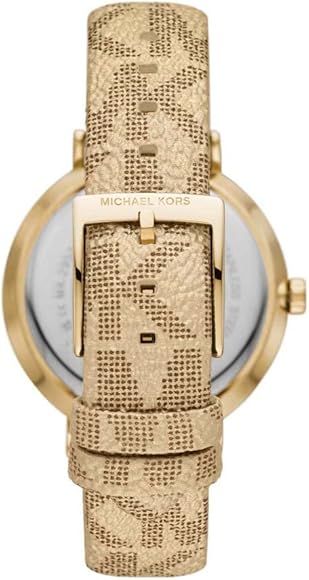 Michael Kors Addyson Quartz Gold Dial Gold Leather Strap Watch for Women - MK2952