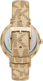 Michael Kors Addyson Quartz Gold Dial Gold Leather Strap Watch for Women - MK2952