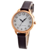 Marc Jacobs Betty White Dial Brown Leather Strap Watch for Women - MJ1481
