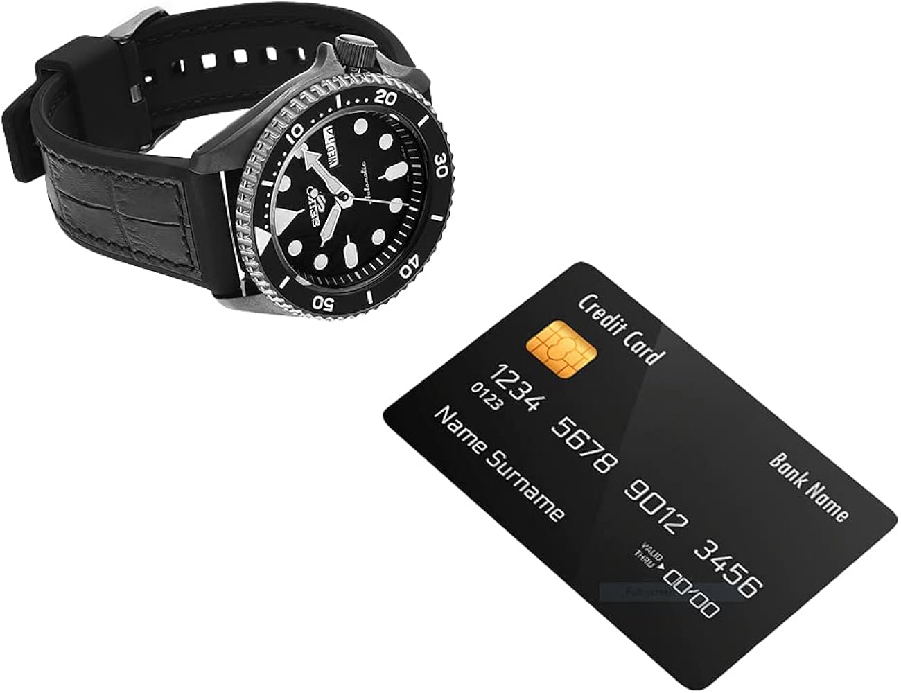 Seiko 5 Sport Automatic Black Dial Black Silicone Strap Watch For Men - SRPD65K3