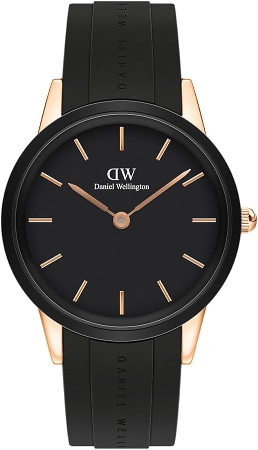 Daniel Wellington Iconic Motion Black Dial Black Rubber Strap Watch For Men - DW00100425