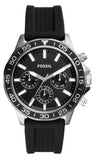 Fossil Bannon Multifunction Black Dial Black Silicone Strap Watch for Men - BQ2494