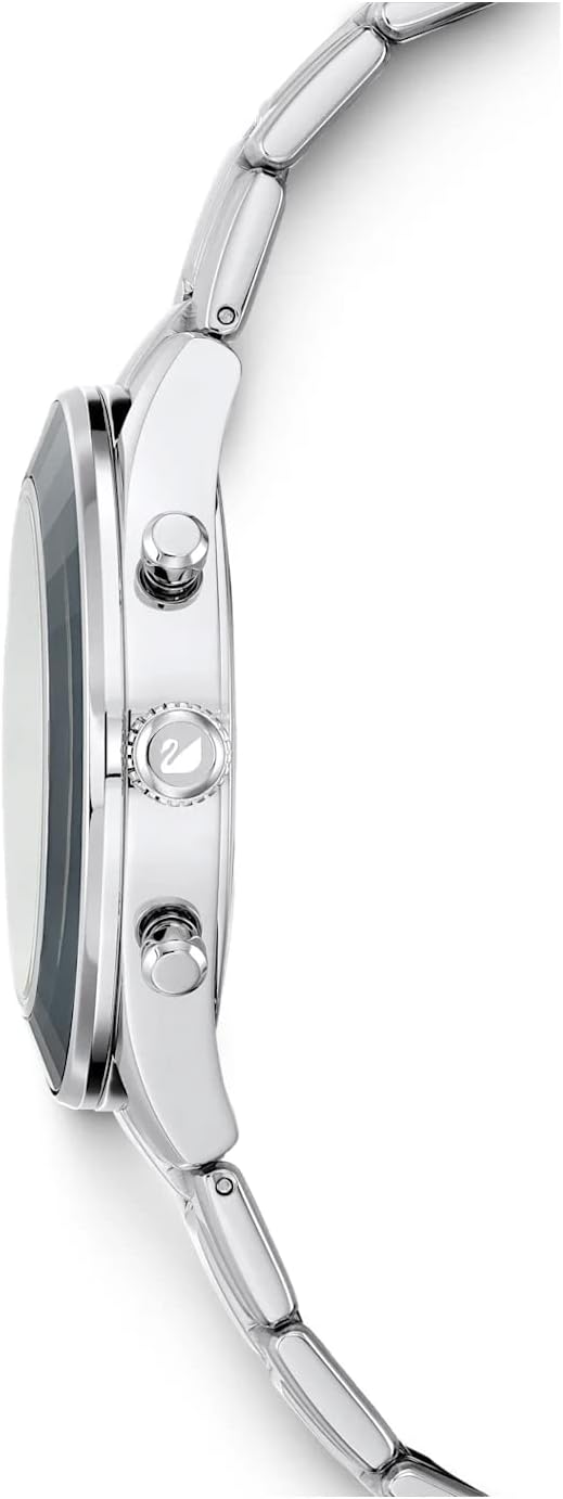 Swarovski Octea Lux Sport Chronograph Black Dial Silver Steel Strap Watch for Women - 5610520