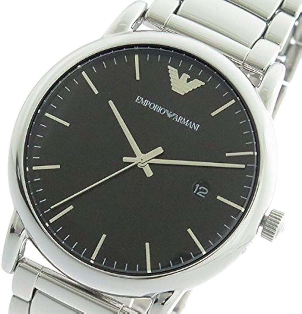 Emporio Armani Luigi Quartz Black Dial Silver Steel Strap Watch For Men - AR2499
