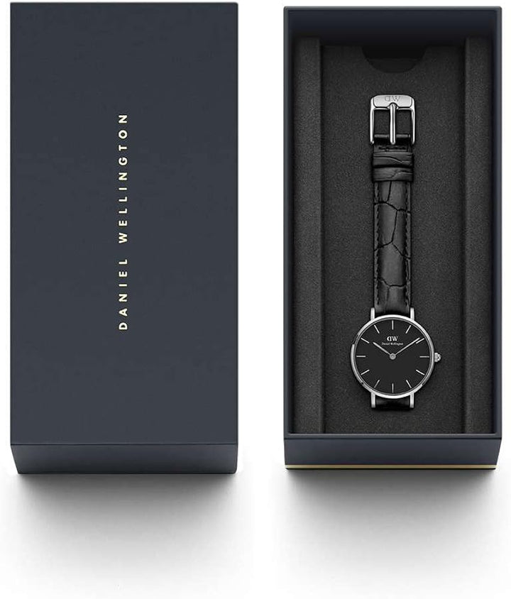 Daniel Wellington Classic Petite Reading Black Dial Black Leather Strap Watch For Women - DW00100235