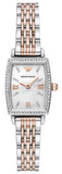 Emporio Armani Gianni T Bar White Mother Of Pearl Dial Two Tone Steel Strap Watch For Women - AR11519