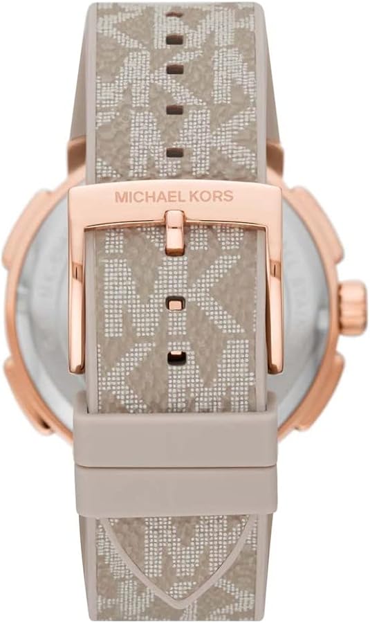 Michael Kors Sidney Chronograph White Dial Beige Leather Strap Watch For Women - MK6949
