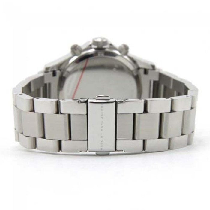 Marc Jacobs Rock Chronograph Mother of Pearl Grey Dial Silver Steel Strap Watch for Women - MBM3250