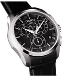 Tissot T Classic Couturier Chronograph Black Dial Black Leather Strap Watch For Men - T035.617.16.051.00