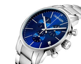 Calvin Klein City Chronograph Blue Dial Silver Steel Strap Watch for Men - K2G2714N