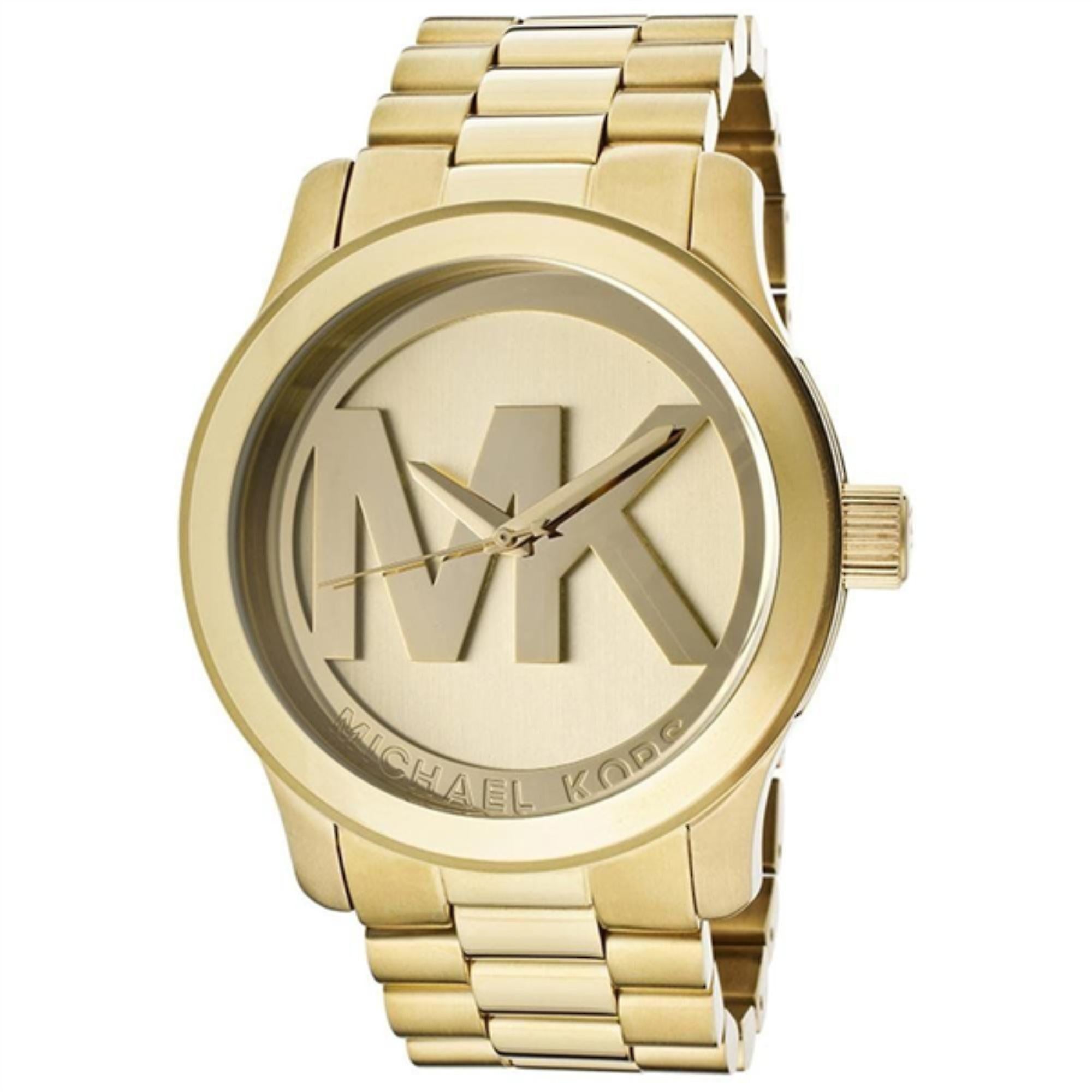 Michael Kors Runway Gold Dial Gold Steel Strap Watch for Women - MK5473