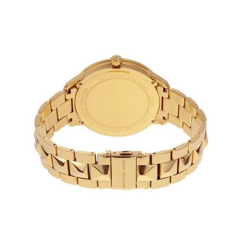 Michael Kors Runway Mercer Crystals Gold Dial Gold Steel Strap Watch For Women - MK6714
