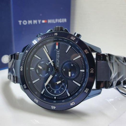 Tommy Hilfiger Bank Quartz Blue Dial Blue Steel Strap Watch for Men - 1791720