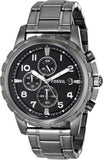 Fossil Dean Chronograph Black Dial Black Steel Strap Watch for Men - FS4721