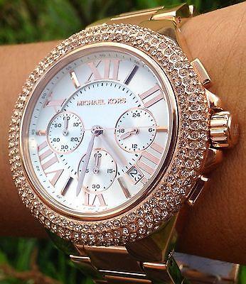 Michael Kors Camille Chronograph White Dial Rose Gold Steel Strap Watch for Women - MK5636