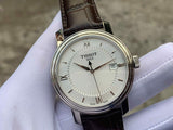 Tissot T Classic Bridgeport Silver Dial Brown Leather Strap Watch For Men - T097.410.16.038.00