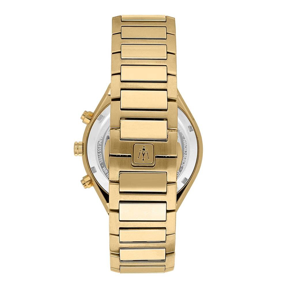 Maserati Stile 45mm Chronograph Black Dial Gold Steel Strap Watch For Men - R8873642001