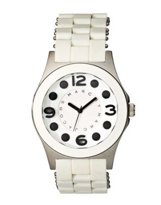 Marc Jacobs Perry White Dial White Silicone Strap Watch for Women - MBM2533