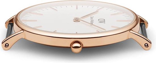 Daniel Wellington Classic Reading White Dial Black Leather Strap Watch For Women - DW00100041