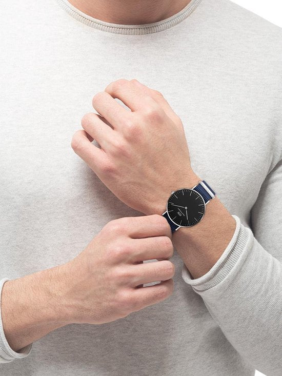 Daniel Wellington Classic Bayswater Black Dial Black NATO Strap Watch For Women - DW00100282