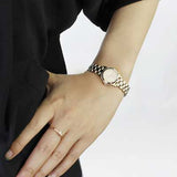 Marc Jacobs Henry Dinky Gold Dial Gold Steel Strap Watch for Women - MBM3199