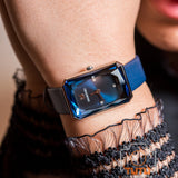 Swarovski Uptown Crystal Blue Dial Blue Leather Strap Watch for Women - 5547713