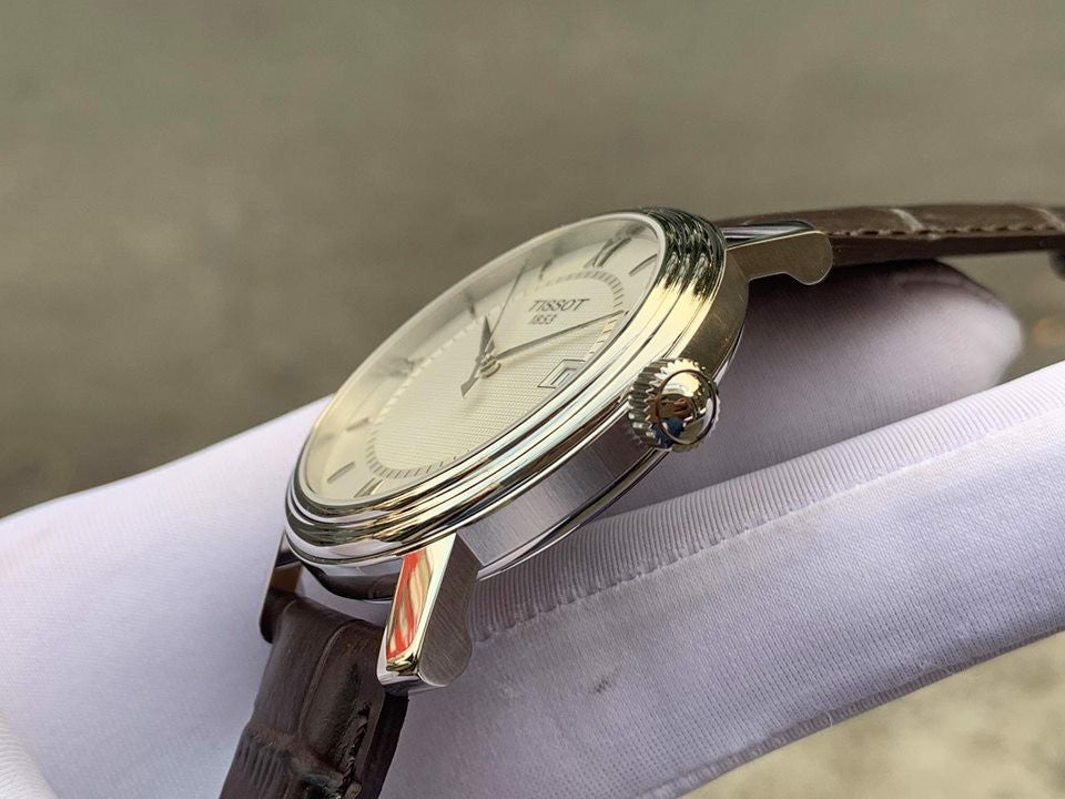 Tissot T Classic Bridgeport Silver Dial Brown Leather Strap Watch For Men - T097.410.16.038.00