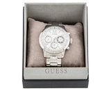 Guess Sunrise Multifunction Quartz White Dial Silver Steel Strap Watch For Women - W0330L3