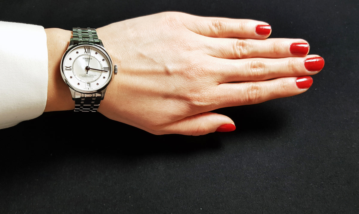 Tissot Chemin Des Tourelles Powermatic 80 Lady Silver Dial Silver Steel Strap Watch For Women - T099.207.11.118.00