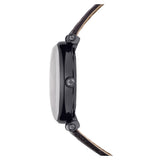 Swarovski Crystalline Wonder Black Dial Black Leather Strap Watch for Women - 5664311