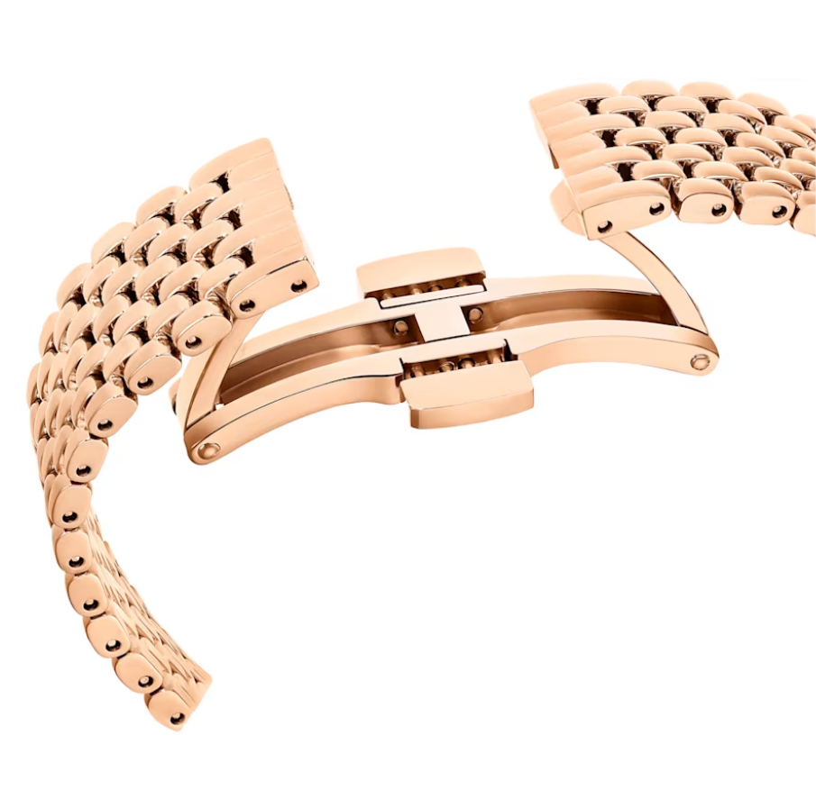 Swarovski Certa Crystals Silver Dial Rose Gold Steel Strap Watch for Women - 5672981