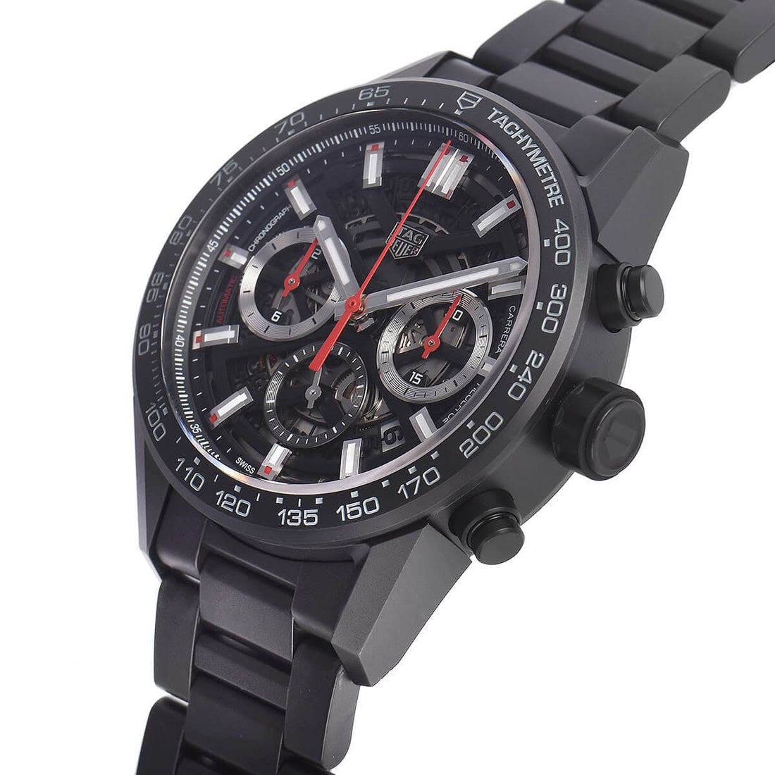Tag Heuer Carrera Automatic Chronograph Black Dial Black Steel Strap Watch for Men - CBG2090.BH0661