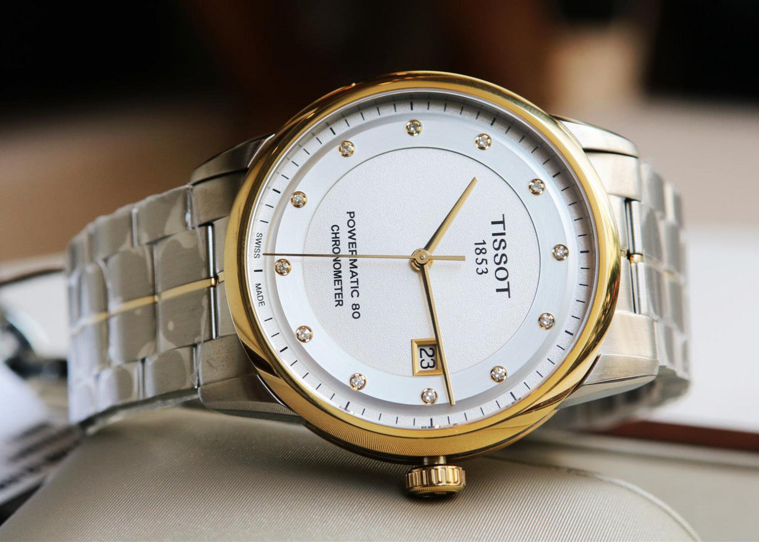 Tissot Luxury Powermatic 80 Silver Dial Silver Steel Strap Watch For Men - T086.408.22.036.00