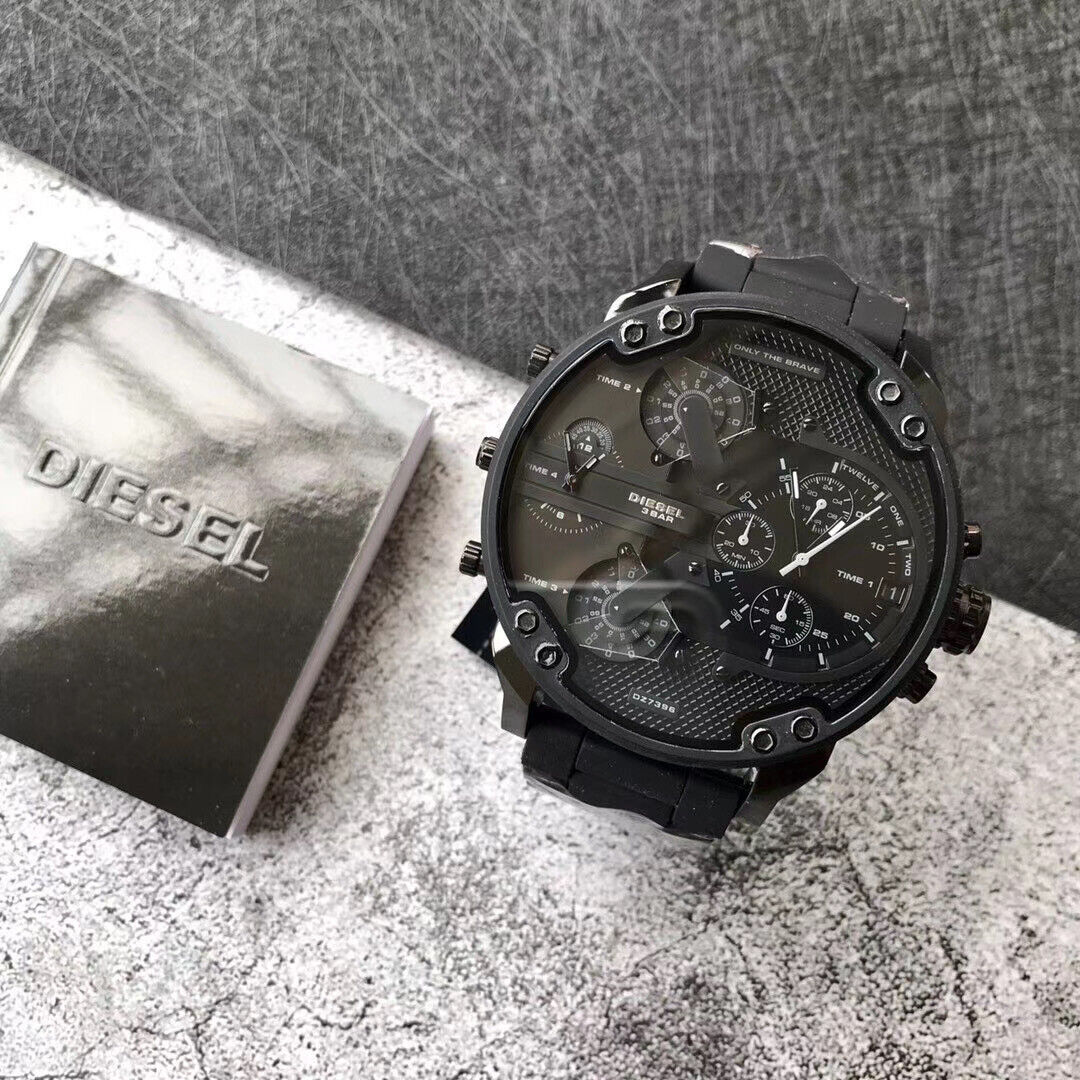 Diesel Mr Daddy 2.0 Chronograph Black Dial Black Steel Strap Watch For Men - DZ7396