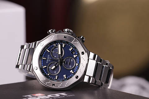 Tissot T Race Chronograph Blue Dial Silver Steel Strap Watch For Men - T141.417.11.041.00