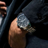 Tissot T Classic Chrono XL Black Dial Silver Steel Strap Watch For Men - T116.617.11.057.01