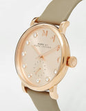 Marc Jacobs Baker Rose Gold Dial Grey Leather Strap Watch for Women - MBM1400