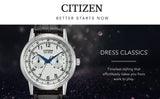 Citizen Eco Drive Silver Dial Black Leather Strap Watch For Men - AO9000-06B