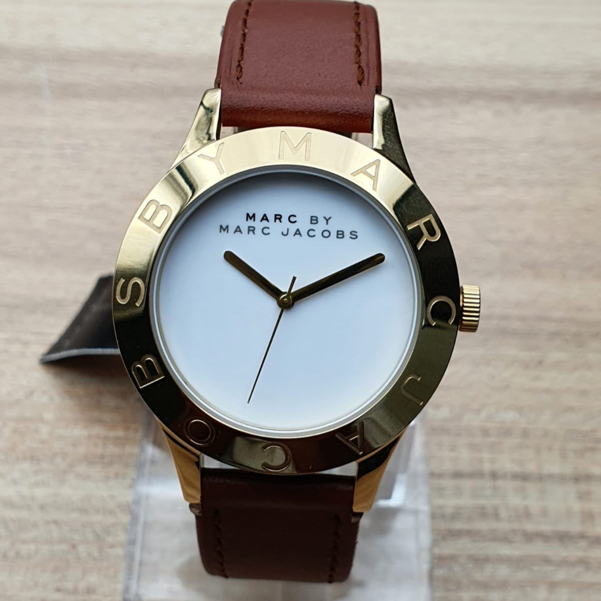 Marc Jacobs Blade White Dial Brown Leather Strap Watch for Women - MBM1218
