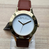 Marc Jacobs Blade White Dial Brown Leather Strap Watch for Women - MBM1218