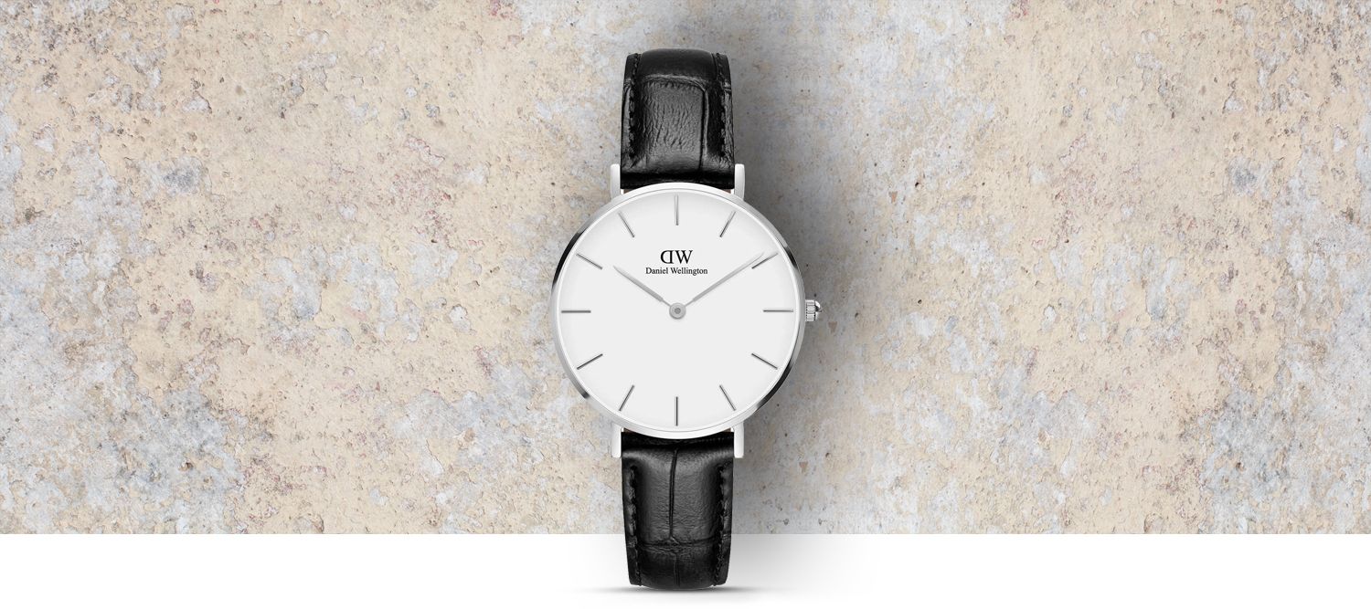 Daniel Wellington Classic Petite Reading White Dial Black Leather Strap Watch For Women - DW00100185