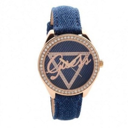 Guess Little Flirt Quartz Blue Dial Blue Leather Strap Watch For Women - W0456L6