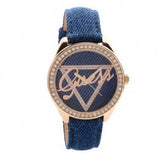 Guess Little Flirt Quartz Blue Dial Blue Leather Strap Watch For Women - W0456L6
