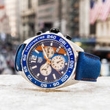 Tag Heuer Formula 1 Gulf Edition Blue Dial Blue Leather Strap Watch for Men - CAZ101N.FC8243