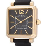 Marc Jacobs Vic Black Dial Black Leather Strap Watch for Women - MJ1522