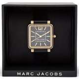 Marc Jacobs Vic Black Dial Black Leather Strap Watch for Women - MJ1522