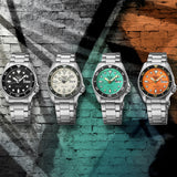 Seiko 5 Sports SKX Automatic Cream Dial Silver Steel Strap Watch For Men - SRPK31K1