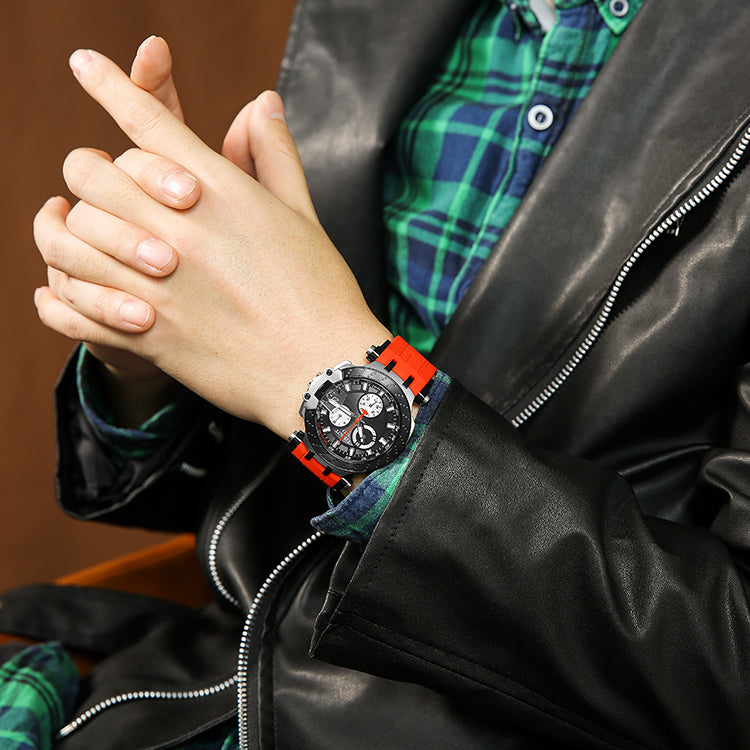 Tissot T Race Chronograph Black Dial Red Silicone Strap Watch For Men - T115.417.27.051.00