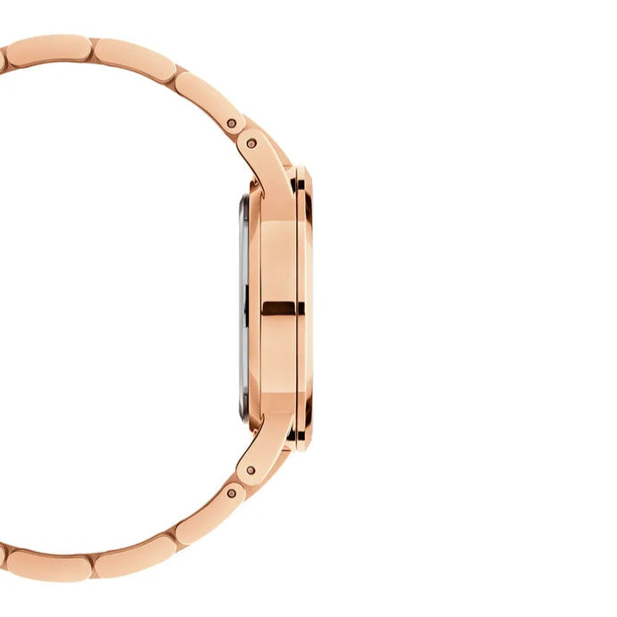 Daniel Wellington Iconic Link White Dial Rose Gold Steel Strap Watch For Women - DW00100209